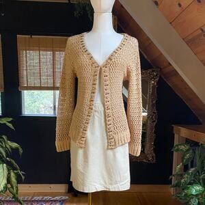 Crochet Knit Cardigan Beaded